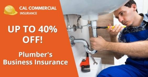 Image of Plumber with Text Up To 30% Off Plumber Insurance